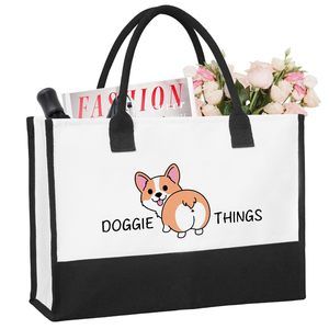 Corgi Doggie Things Canvas Tote Bag - Cute Dog Lovers Gifts, Dog T_T